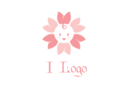 flower with a child face logo