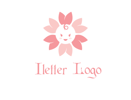 flower with a child face logo