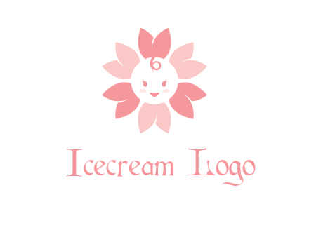 flower with a child face logo