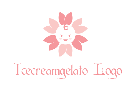 flower with a child face logo