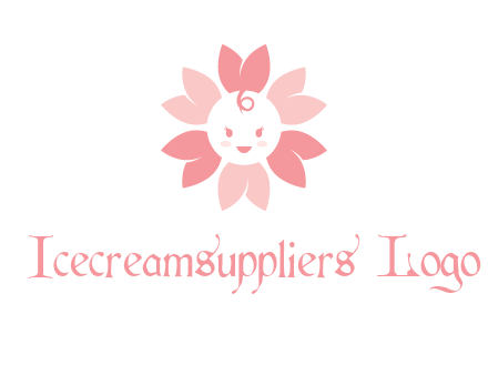 flower with a child face logo