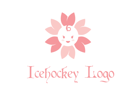 flower with a child face logo