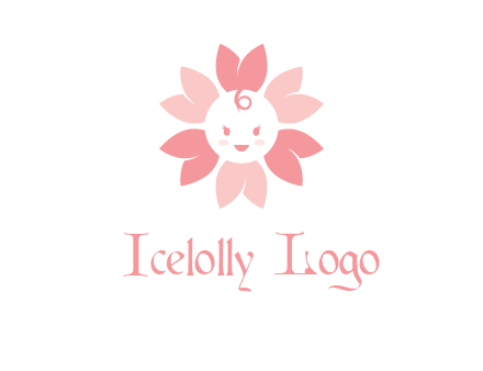 flower with a child face logo