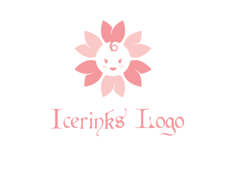 flower with a child face logo