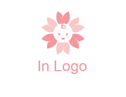 flower with a child face logo