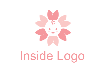 flower with a child face logo