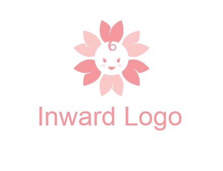 flower with a child face logo