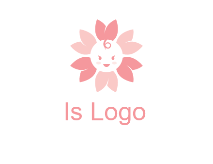 flower with a child face logo