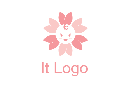flower with a child face logo