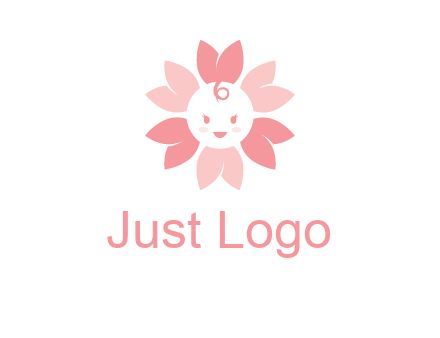 flower with a child face logo