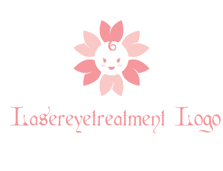 flower with a child face logo