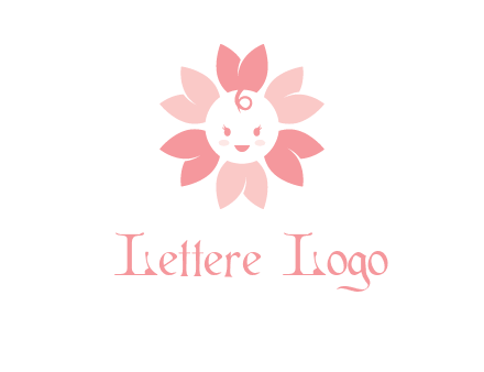 flower with a child face logo