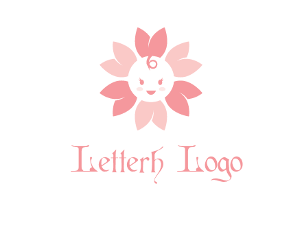 flower with a child face logo