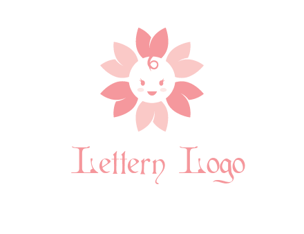 flower with a child face logo