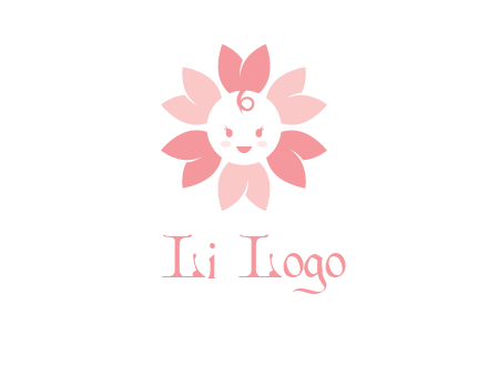 flower with a child face logo