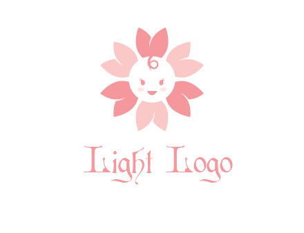 flower with a child face logo