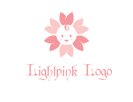flower with a child face logo