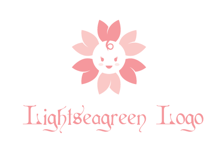 flower with a child face logo