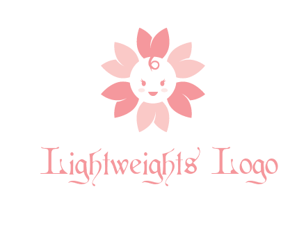 flower with a child face logo