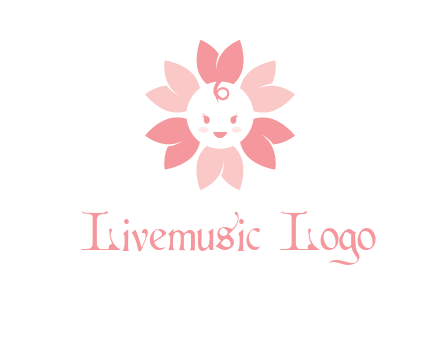 flower with a child face logo