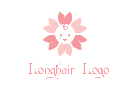 flower with a child face logo
