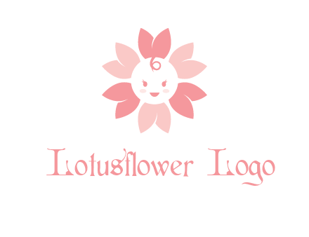 flower with a child face logo