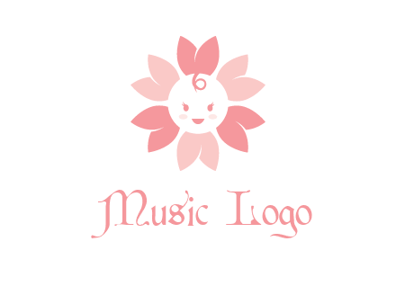 flower with a child face logo