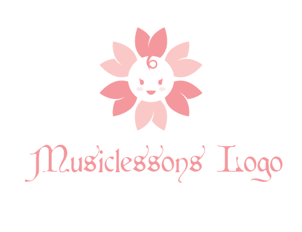 flower with a child face logo