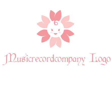 flower with a child face logo