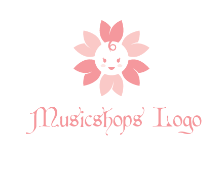 flower with a child face logo