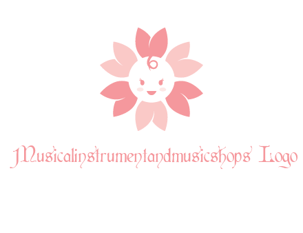 flower with a child face logo