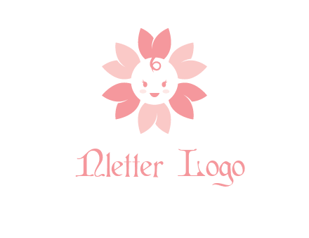 flower with a child face logo