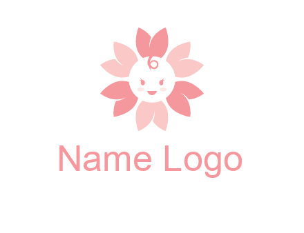 flower with a child face logo
