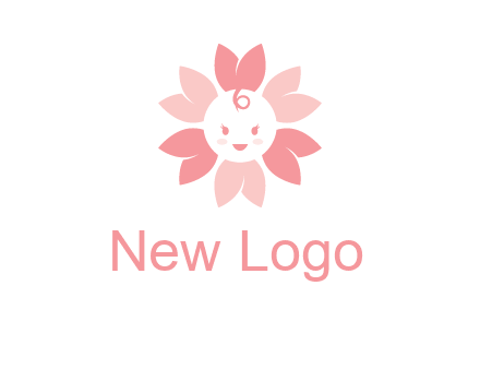 flower with a child face logo