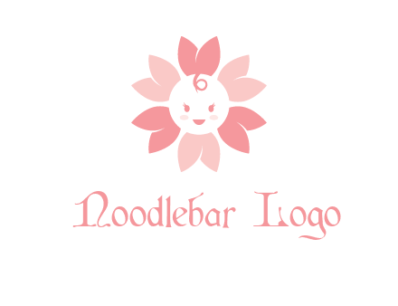 flower with a child face logo