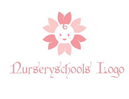 flower with a child face logo