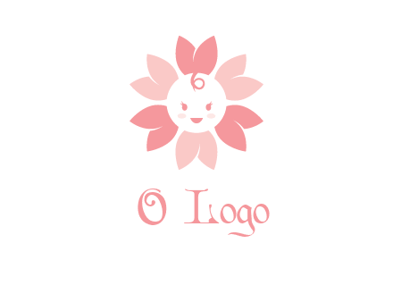 flower with a child face logo