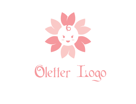 flower with a child face logo