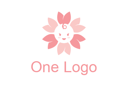 flower with a child face logo