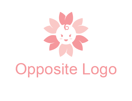 flower with a child face logo