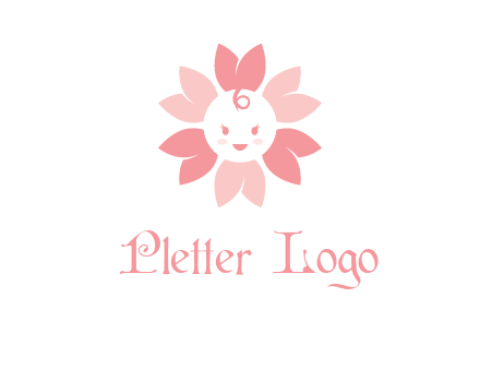 flower with a child face logo