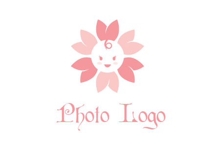 flower with a child face logo