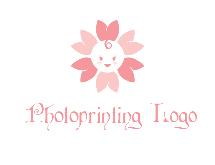 flower with a child face logo