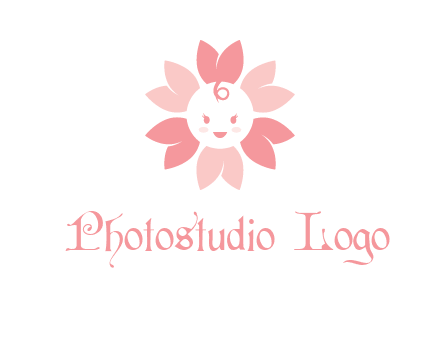 flower with a child face logo