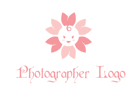 flower with a child face logo