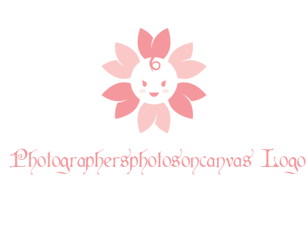 flower with a child face logo