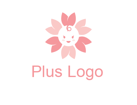 flower with a child face logo