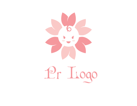 flower with a child face logo