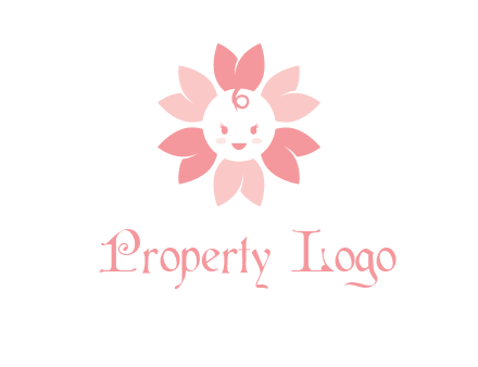 flower with a child face logo