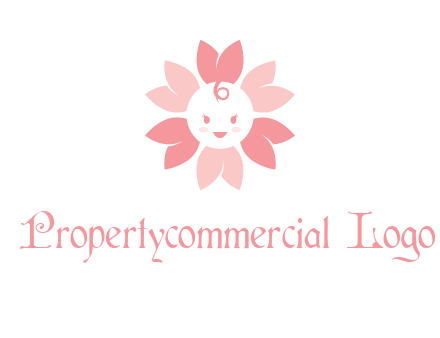 flower with a child face logo